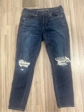 #1 American Eagle Outfitters Distressed Jeans Women’s Size 4 Button Up 27.5